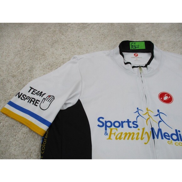 Castelli Cycling Jersey Men 3XL XXXL White Black Scorpion Zip Bike Shirt USA - Picture 3 of 12